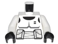 LEGO onderdeel Torso SW Armor Scout Trooper Pattern (Dark Bluish Gray Accents) / White Arms / Black Hands 973pb0587c01