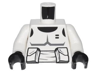 LEGO onderdeel Torso SW Armor Scout Trooper Pattern (Dark Bluish Gray Accents) / White Arms / Black Hands (973pb0587c01)