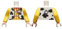 LEGO onderdeel Torso Western Outfit Male with Sheriff Star Pattern (Woody) / Yellow Arms Long / Light Nougat Hands 973pb0636c99