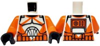 LEGO part Torso SW Armor Clone Trooper with Orange Markings Pattern (Clone Wars) / Orange Arms / Black Hands 973pb0760c01