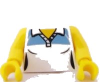 LEGO part Torso Female Tennis Shirt with Medium Blue Shoulders Pattern / Yellow Arms / Yellow Hands 973pb0809c01