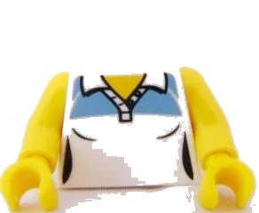 LEGO onderdeel Torso Female Tennis Shirt with Medium Blue Shoulders Pattern / Yellow Arms / Yellow Hands (973pb0809c01)