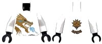 LEGO part Torso Ninjago Gold Dragon Front and Gold Lion and 'ZANE' Back Pattern / White Arms / Black Hands 973pb0831c01