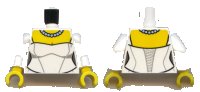 LEGO part Torso Wedding Dress with Necklace Pattern / White Arms / Yellow Hands 973pb1074c01