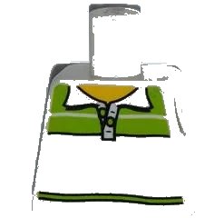 LEGO onderdeel Torso Shirt with Collar and Lime Stripes, Yellow Neck Pattern (973pb1090)