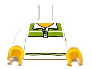 LEGO onderdeel Torso Shirt with Collar and Lime Stripes, Yellow Neck Pattern / White Arms / Yellow Hands (973pb1090c01)