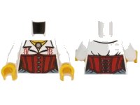 LEGO onderdeel Torso Monster Fighters Female Blouse with Necklace and Red Corset Pattern / White Arms / Yellow Hands 973pb1152c01