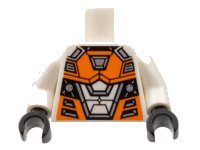 LEGO part Torso Space with Orange and Silver Battle Mech Pattern / White Arms / Black Hands 973pb1332c01
