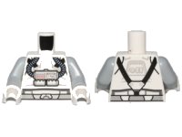 LEGO part Torso SW Clone Pilot with Sand Blue Hoses, Light Bluish Gray Belt, Black Straps Pattern / Light Bluish Gray Arms / White Hands 973pb1540c01
