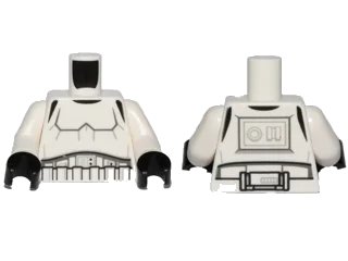 LEGO onderdeel Torso SW Armor Stormtrooper, Detailed Armor without Shoulder Belts Pattern / White Arms / Black Hands (973pb1712c01)