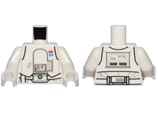 LEGO onderdeel Torso SW Armor Snowtrooper Commander Pattern / White Arms / White Hands (973pb1784c01)