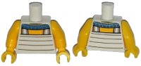 LEGO onderdeel Torso Tunic with Blue and Gold Egyptian Collar Pattern / Yellow Arms / Yellow Hands 973pb1850c01