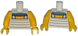 LEGO onderdeel Torso Tunic with Blue and Gold Egyptian Collar Pattern / Yellow Arms / Yellow Hands (973pb1850c01)