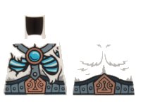 LEGO part Torso Fur with Sand Blue Belt and Straps, Copper Buckle, Glowing Bones and Dark Azure Round Jewel (Chi) Pattern 973pb1915