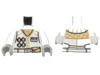 LEGO part Torso SW Hoth Rebel Vest with ID Badge, Utility Belt and Tan Scarf Pattern / White Arms / Light Bluish Gray Hands 973pb2115c01