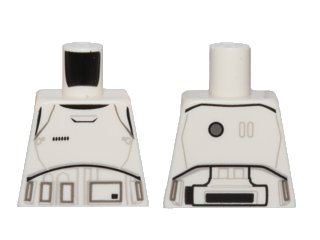 LEGO part Torso SW Armor Stormtrooper Ep. 7 with Black, Gray and Dark Gray Lines Pattern (973pb2129)