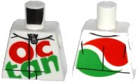 LEGO part Torso Octan Logo Racing Suit with Silver Zipper Pattern 973pb2306