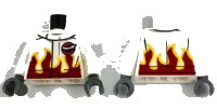 LEGO part Torso Racing Jacket with Flames and Aviation Airshow Logo Pattern / White Arms / Dark Bluish Gray Hands 973pb2472c01
