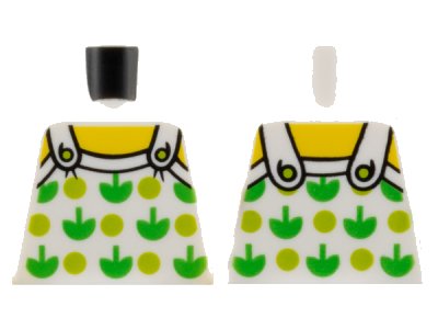 LEGO onderdeel Torso Halter Top with Green Apples and Lime Spots and Back Print Pattern (973pb2732)
