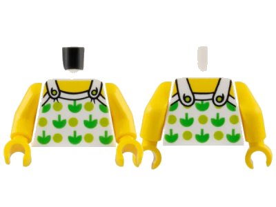 LEGO onderdeel Torso Halter Top with Green Apples and Lime Spots and Back Print Pattern / Yellow Arms / Yellow Hands (973pb2732c01)
