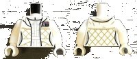 LEGO part Torso SW Checkered Jacket with White Undershirt and Belt Pattern (Leia) / White Arms / White Hands 973pb2848c01