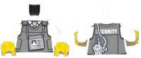 LEGO part Torso Town Police with Body Armor, Name Tag, Radio, and 'SECURITY' Pattern / White Arms / Yellow Hands 973pb2917c01