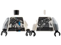 LEGO onderdeel Torso Ninjago Belts and Carabiner on Ring Pattern / White Arm Left / Flat Silver Arm Right / Black Hands 973pb3264c01