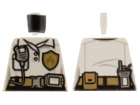 LEGO part Torso Fire Chief Female, Fire Logo Badge and Belt with Radio Pattern 973pb3394