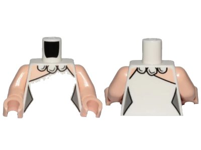 LEGO onderdeel Torso Female Outline, Dress and Stone Necklace Pattern (Wilma Flintstone) / Light Nougat Arms / Light Nougat Hands (973pb3467c01)