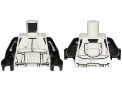 LEGO onderdeel Torso SW Detailed Armor Scout Trooper, Narrow Belt Pattern / Black Arms / Black Hands (973pb3502c01)