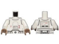 LEGO onderdeel Torso SW Armor Snowtrooper with Printed Back Pattern 2 / White Arms / Dark Tan Hands 973pb3504c01