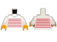 LEGO onderdeel Torso Sweater with Red Horizontal Stripes Pattern / White Arms / Yellow Hands 973pb3541c01