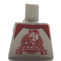 LEGO part Torso T-Shirt with Red Trim and 'CHAMPS' Logo Pattern (BAM) 973pb3600