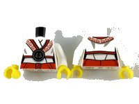 LEGO part Torso Ninjago Robe with Black and Red Trim with Black Emblem and Wolf Pattern / White Arms / Yellow Hands 973pb3606c01