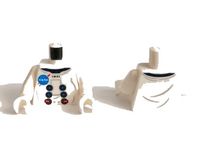 LEGO onderdeel Torso Spacesuit with NASA Logo Pattern / White Arms / White Hands (973pb3631c01)
