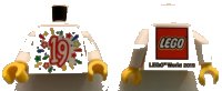 LEGO onderdeel Torso LEGO World 2019 with Splash of Colors, Stars and Number 19 Pattern / White Arms / Yellow Hands 973pb3703c01