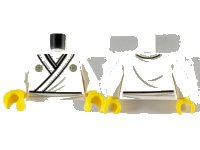 LEGO onderdeel Torso Tunic, Light Bluish Gray Circle Symbols and Hem Stitching Pattern / White Arms / Yellow Hands 973pb3766c01