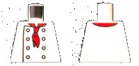 LEGO part Torso Chef with 8 Buttons, Long Red Neckerchief, No Wrinkles Pattern 973pb3863