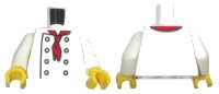 LEGO part Torso Chef with 8 Buttons, Long Red Neckerchief, No Wrinkles Pattern / White Arms / Yellow Hands 973pb3863c01