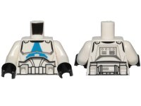 LEGO part Torso SW Armor Clone Trooper with Blue 501st Legion Markings Detailed Pattern (Clone Wars) / White Arms / Black Hands 973pb3972c01