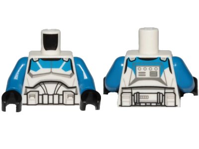 LEGO onderdeel Torso SW Armor Clone Jet Trooper with Blue 501st Legion Markings Detailed Pattern (Clone Wars) / Blue Arms / Black Hands (973pb3993c01)