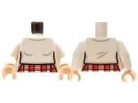 LEGO onderdeel Torso Female Top with Plaid Skirt Pattern / White Arms / Light Nougat Hands 973pb4283c01