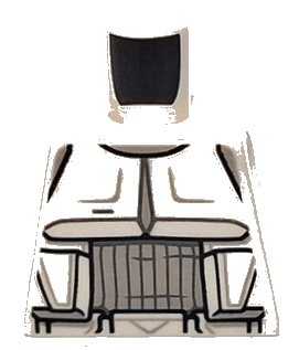 LEGO part Torso SW Detailed Armor Hoth Scout Trooper Light Bluish Gray Lines, Narrow Belt Pattern (973pb4505)