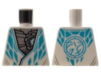 LEGO onderdeel Torso Tunic, Flat Silver Robot Chest, Medium Azure Diamond Trim and Core Logo on Back Pattern 973pb4547