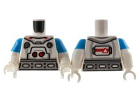 LEGO onderdeel Torso Spacesuit, Red Trim, Wide Silver Belt Pattern / White Arms with Molded Dark Azure Short Sleeves Pattern / White Hands 973pb4626c01