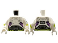 LEGO onderdeel Torso Armor, Light Bluish Gray Star Command Logo, Medium Lavender and Lime Trim Pattern / White Arms with Badge and Lime Stripe Pattern / White Hands 973pb4687c01