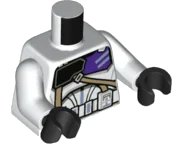 LEGO onderdeel Torso SW Armor Clone Commander with Dark Purple 187th Legion Markings Detailed Pattern (Clone Wars) / White Arms / Black Hands (973pb4711c01)