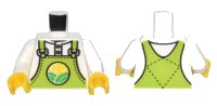 LEGO part Torso Lime Overalls with Bright Green Hills and Yellow Sun over Shirt Pattern / White Arms / Yellow Hands 973pb4738c01