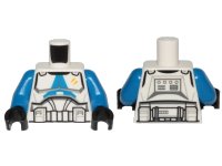 LEGO part Torso SW Armor Clone Trooper with Blue 501st Legion Markings and 2 Yellow Stripes Pattern (Clone Wars) / Blue Arms / Black Hands 973pb5001c01