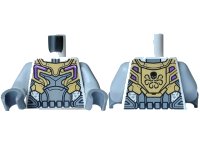 LEGO part Torso Armor with Dark Bluish Gray and Gold Plates, Dark Purple and Medium Lavender Accents and Black Skull on Back Pattern / Light Bluish Gray Arms / Dark Bluish Gray Hands 973pb5776c01